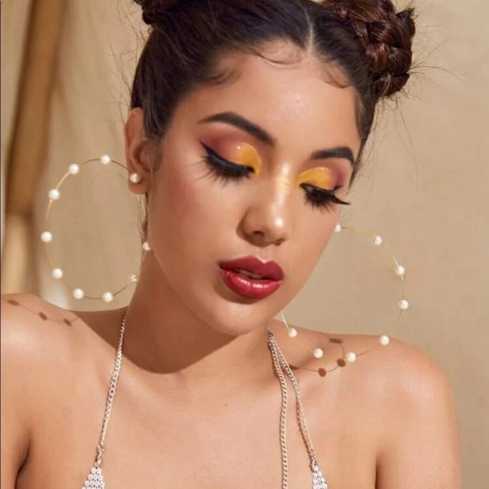 New Chic Pearl Hoop Earrings